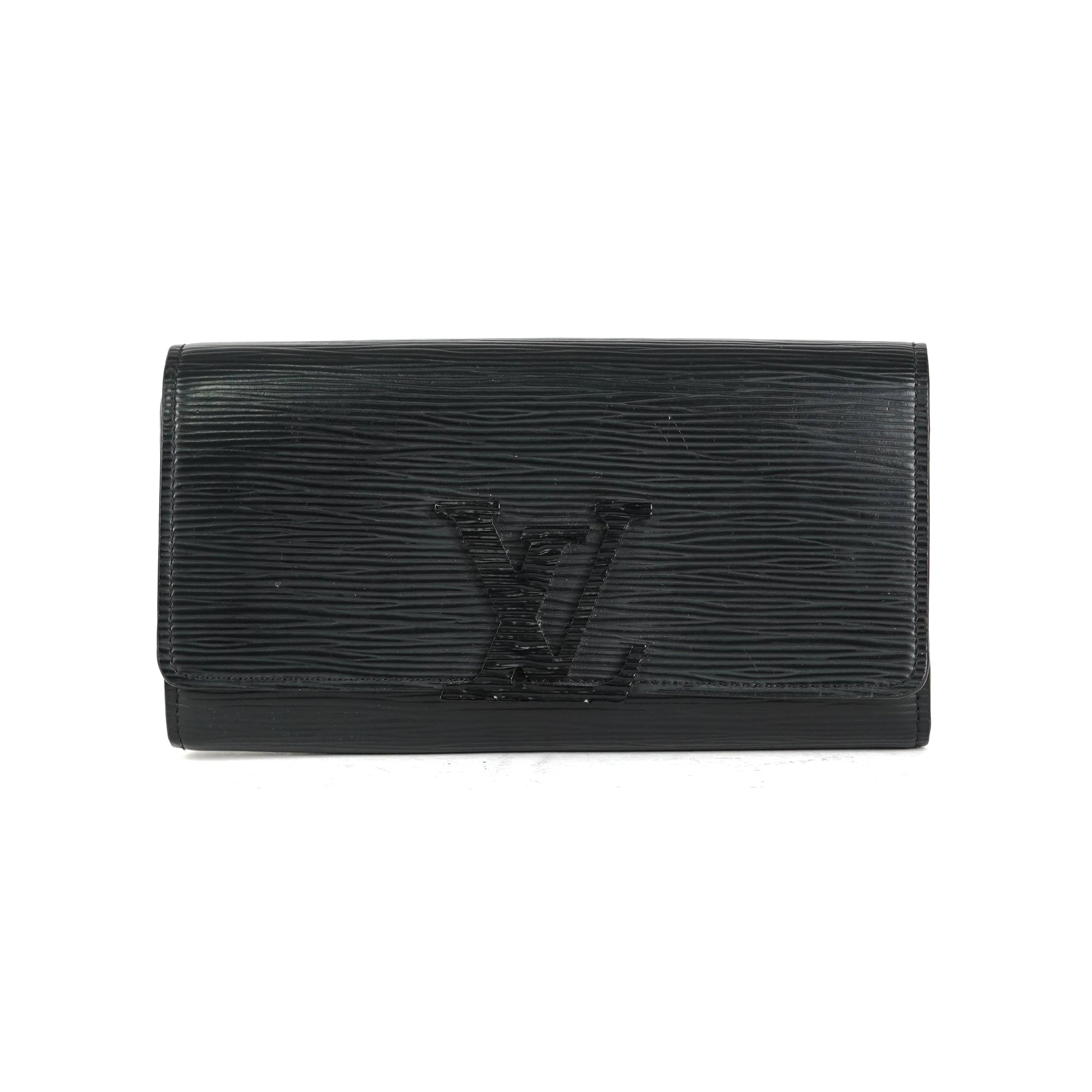 Louis Vuitton Black Epi Leather French Purse Wallet ○ Labellov