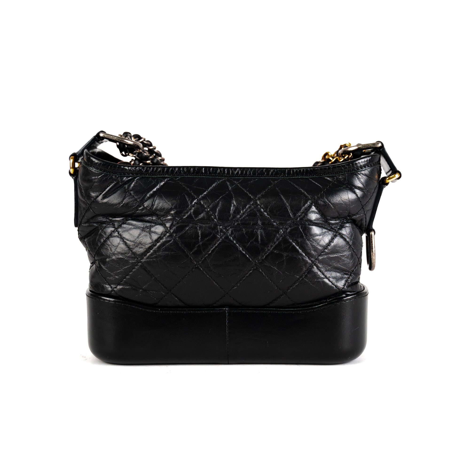 Chanel Small Gabrielle Hobo in Black Distressed Calfskin and 3 tone HW –  Brands Lover