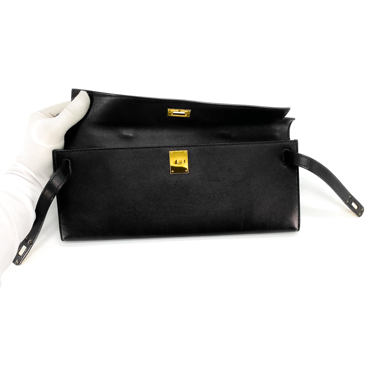 Hermes Kelly Cut Box Black GHW - ASL1697