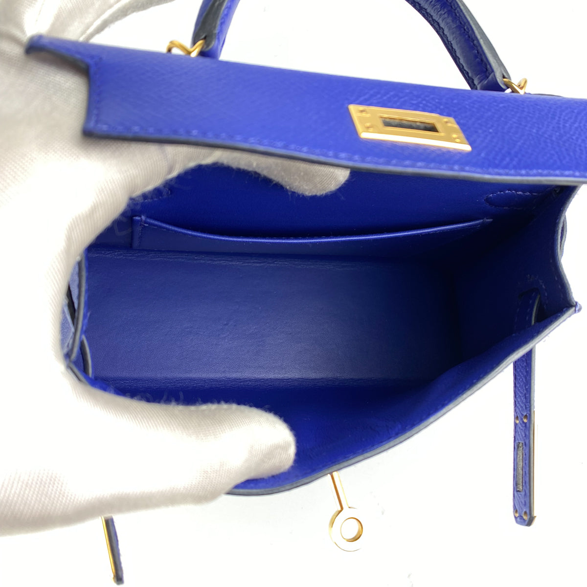 Hermes Kelly 20 Mini Sellier Bleu Brume Epsom Gold Hardware - Vendome Monte  Carlo