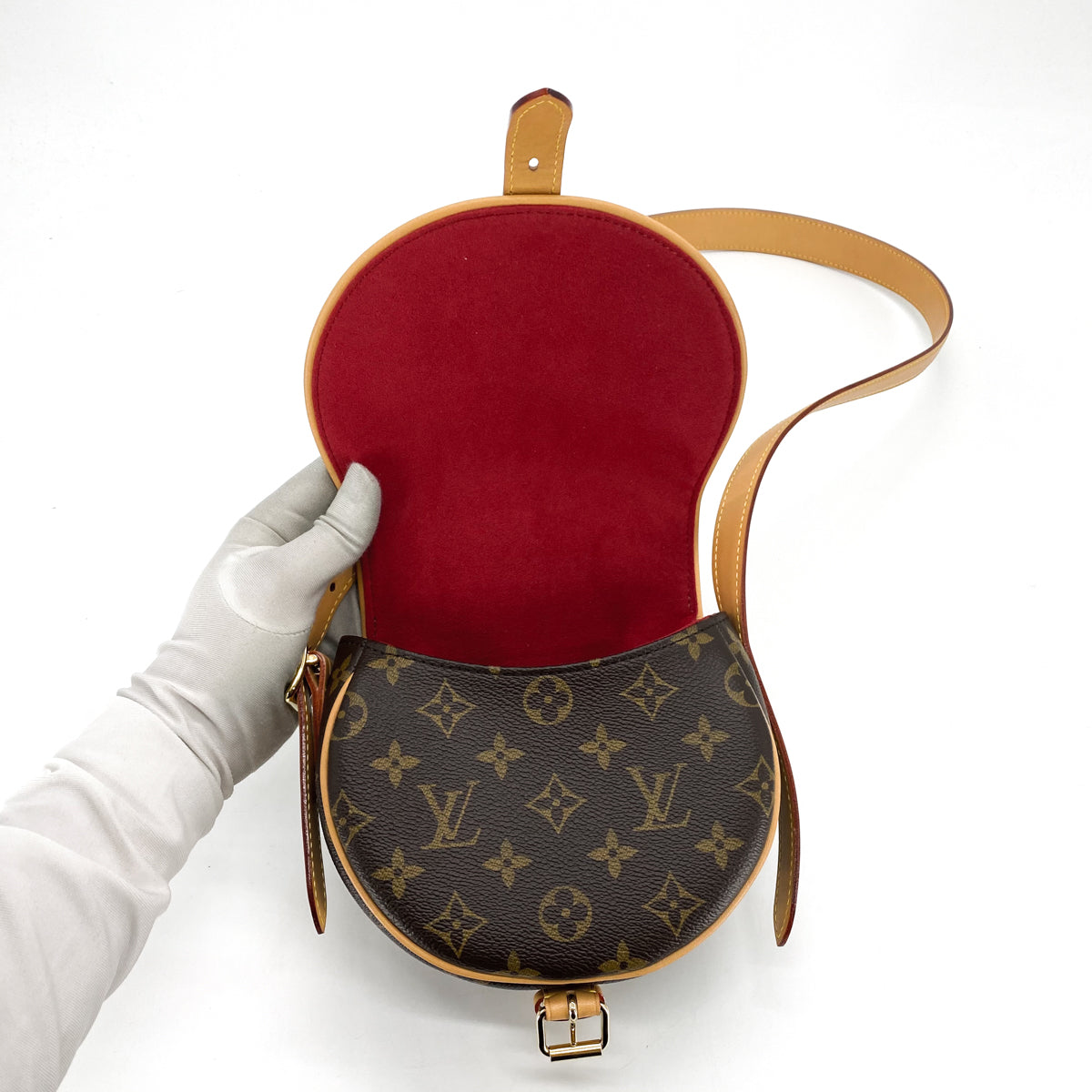 Louis Vuitton, Bags, Louis Vuitton Tambourin Monogram Shoulder Bag Brown  Coated Canvas M4486