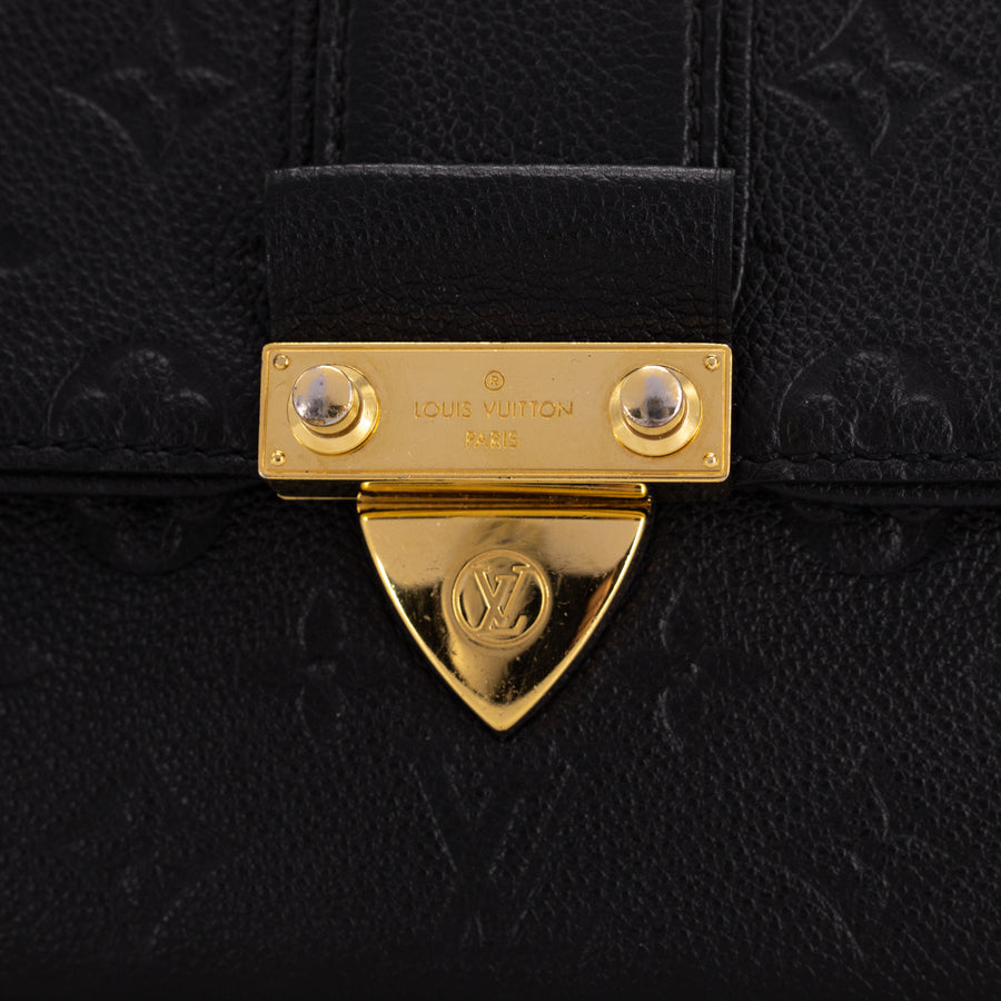 Louis Vuitton, Bags, Louis Vuitton Saint Sulpice Bb In Black Noir Monogram  Empreinte Leather