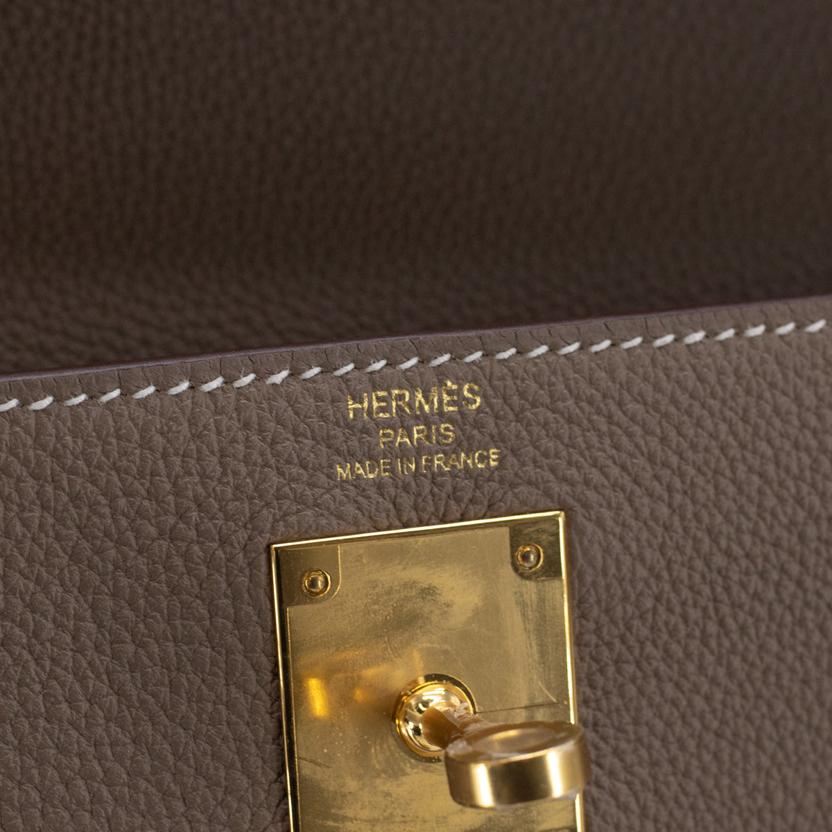 Hermes Kelly 32 Etoupe - T Stamp - THE PURSE AFFAIR