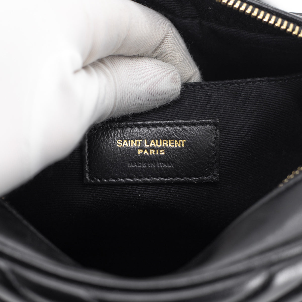 pre-loved] Yves Saint Laurent Horn Handle Shoulder Bag - black
