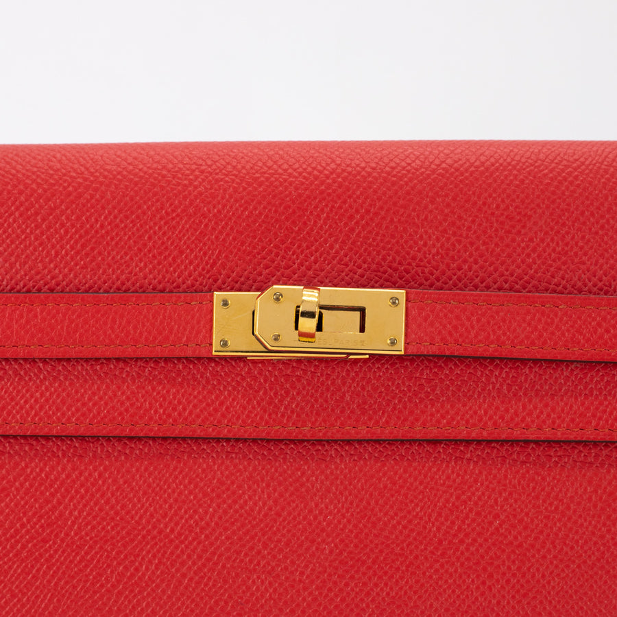 Hermes Dogon Compact Wallet Red - T Stamp - THE PURSE AFFAIR
