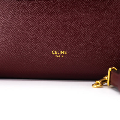 Celine Micro Belt Bag Grained Calfskin Burgundy - THE PURSE AFFAIR