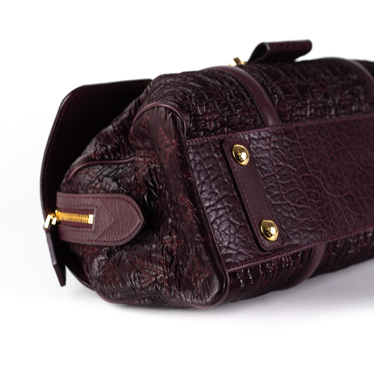 Louis Vuitton Seasonal Tubular Bag Burgundy Croc Embossed - THE PURSE AFFAIR