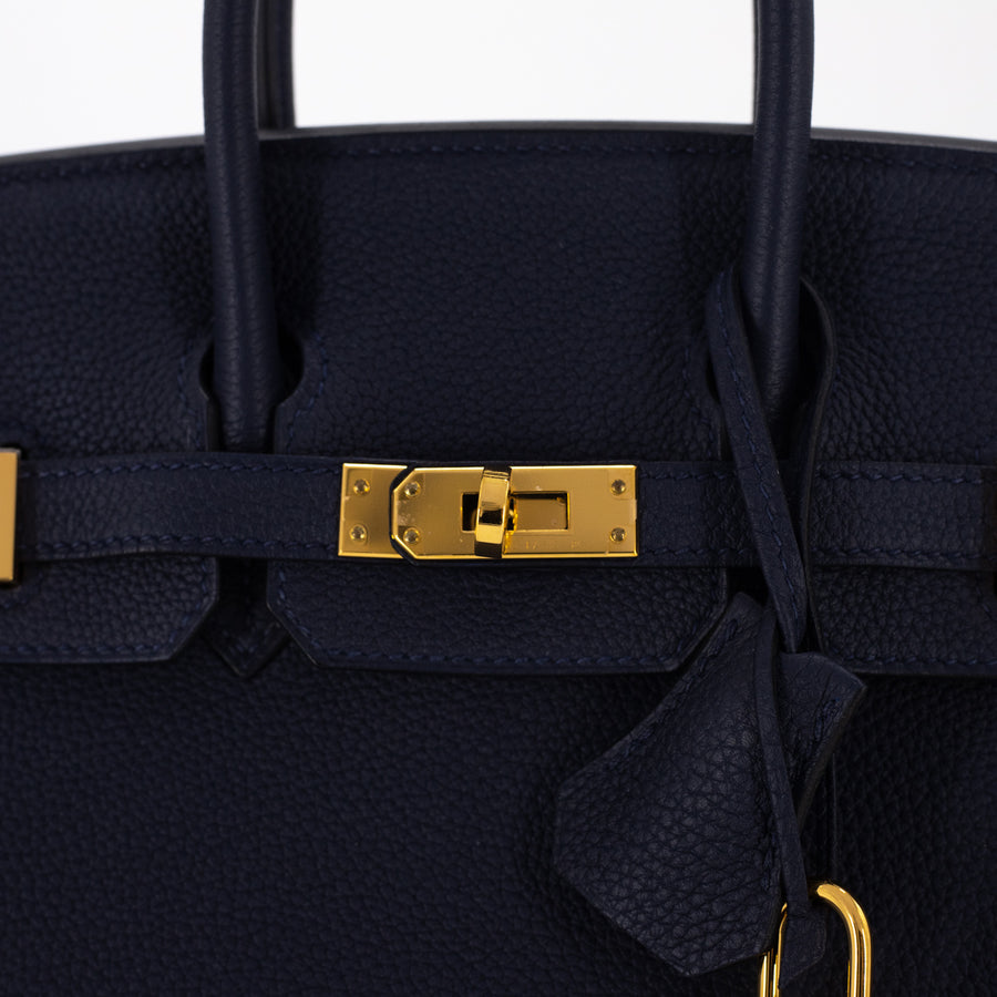 Hermes Birkin 25 Togo Bleu Nuit D Stamp (2019) - THE PURSE AFFAIR