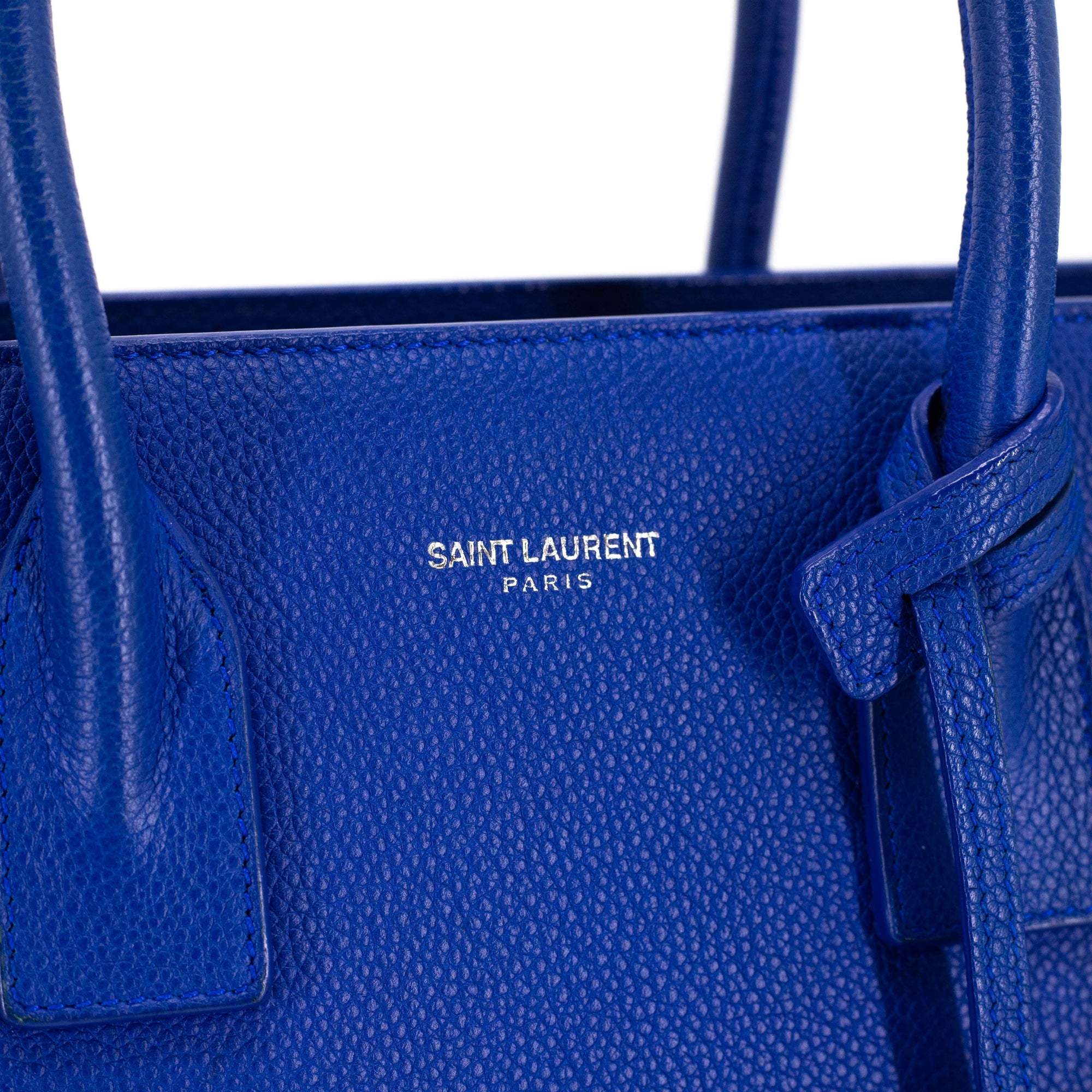 YSL Saint Laurent Classic Sac De Jour Royal Blue Grained Leather