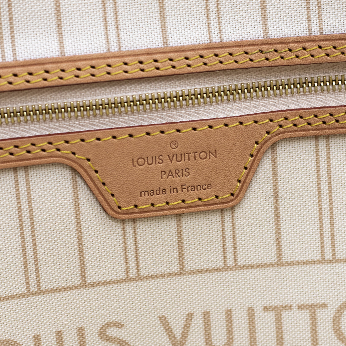 Louis Vuitton Neverfull MM Ivory Damier Azur Golden Brass A - AWL2391 –  LuxuryPromise