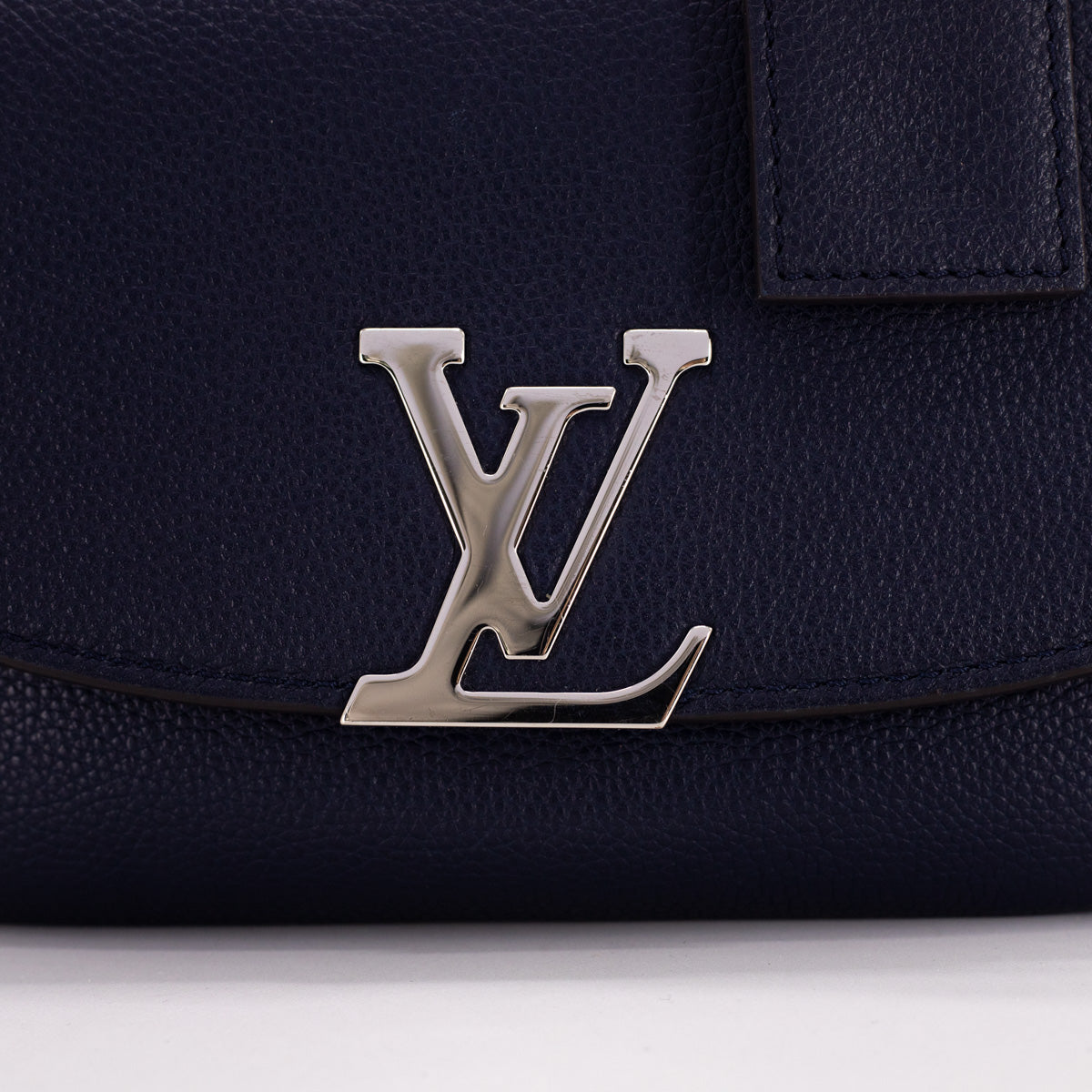 Louis Vuitton Blue Marine Calfskin Leather Monogram Double V