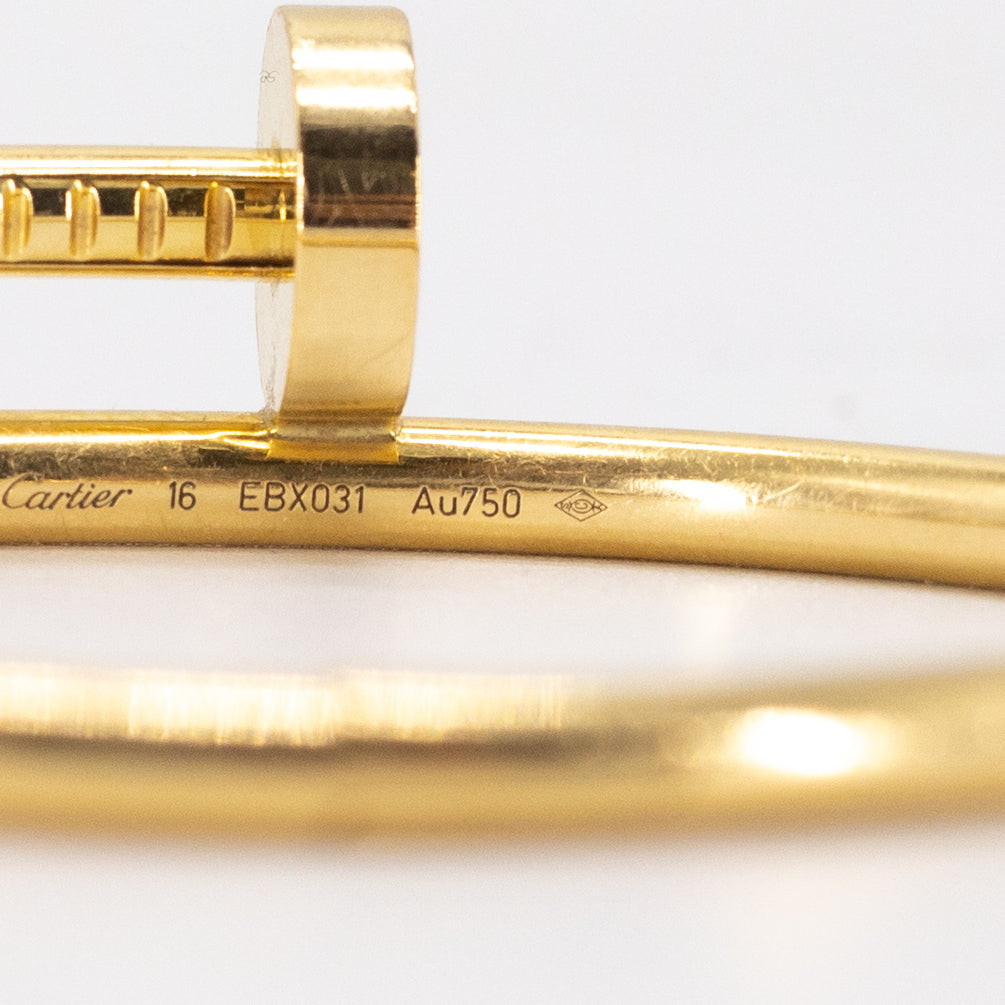 Cartier Juste Un Clou 18K Yellow Gold Large Model Size 18 Bracelet – The  Back Vault