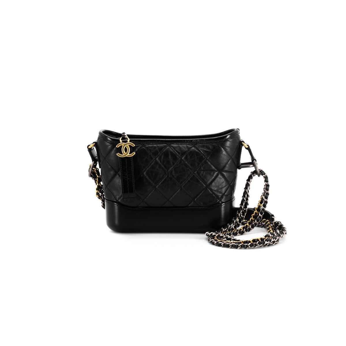 Chanel Gabrielle Medium Hobo Bag in Black Distressed Calfskin