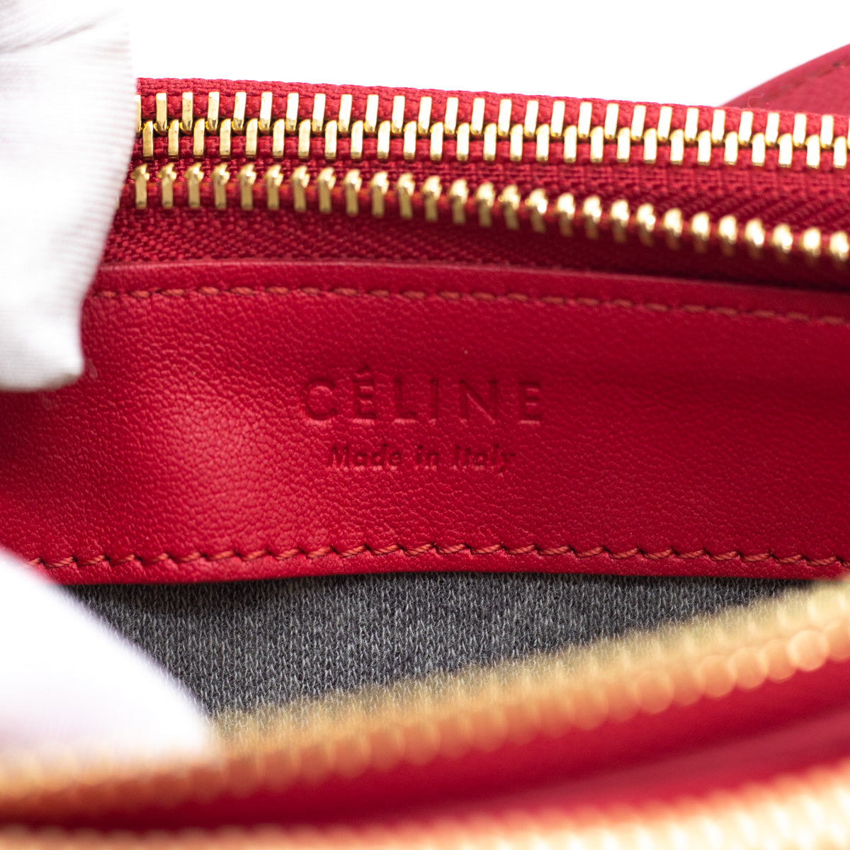 Celine Trio Crossbody Bag Leather Large Red 2050411