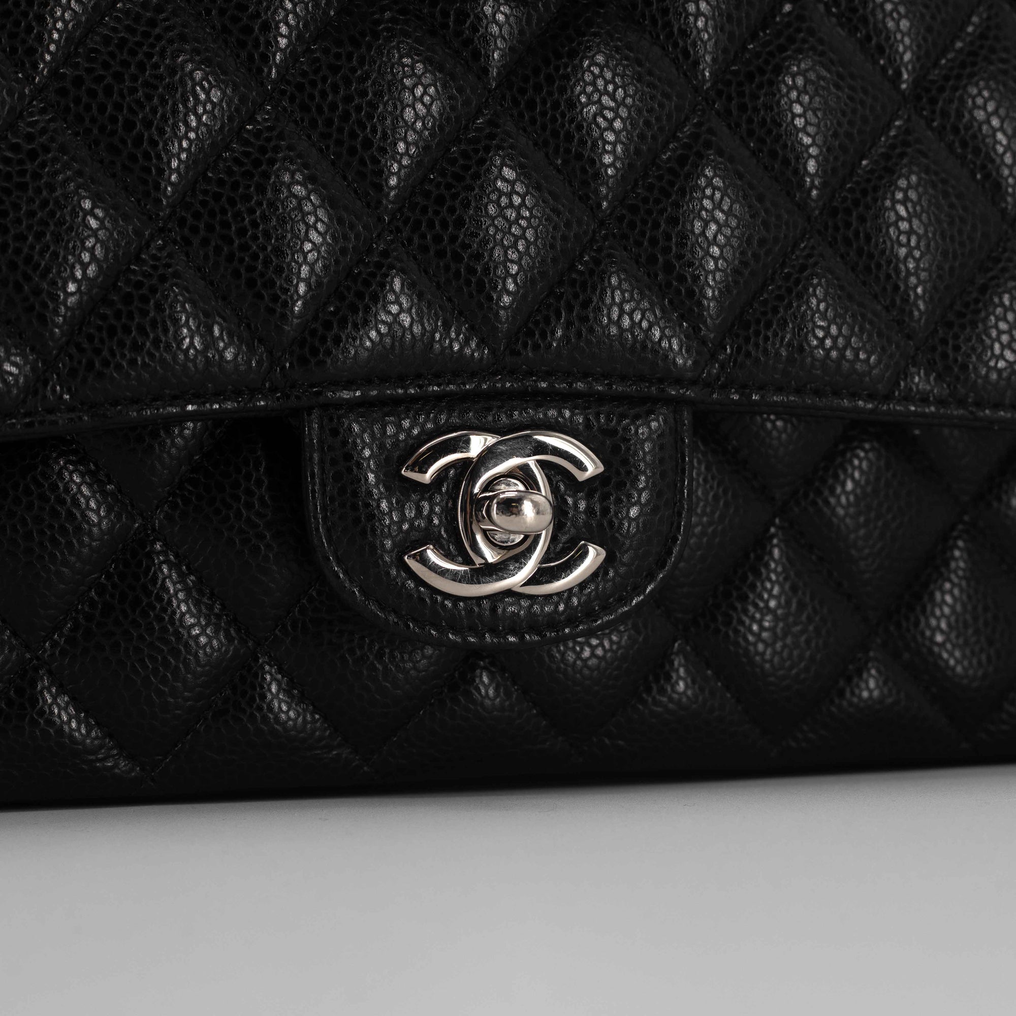 Chanel White Medium Classic Caviar Leather Double Flap Bag Chanel  TLC