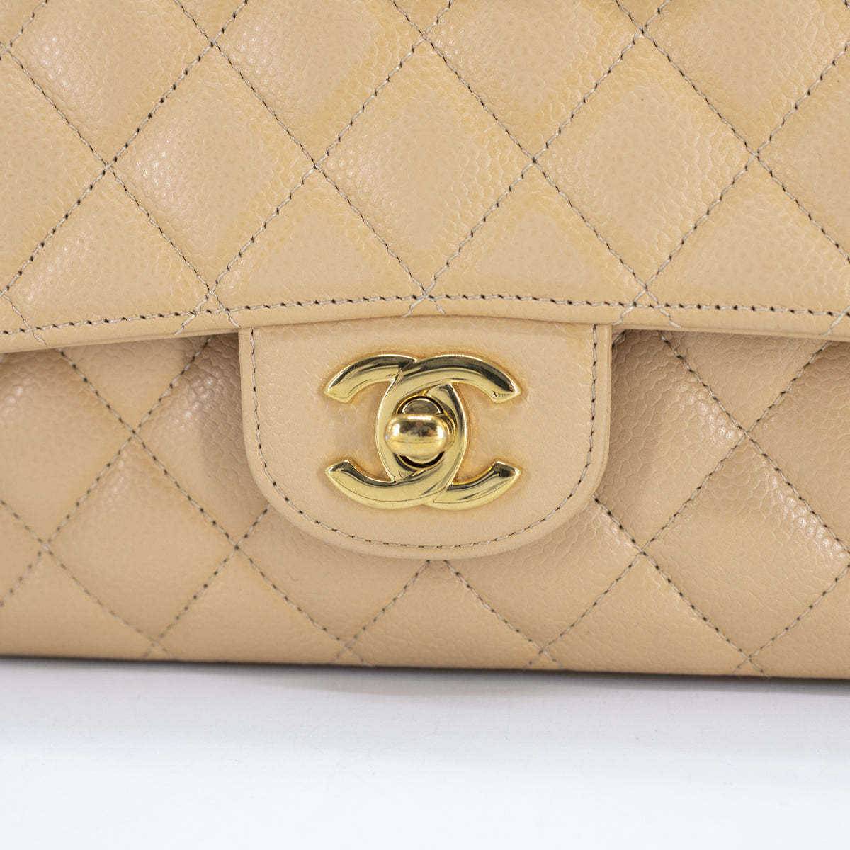 CHANEL Beige Clair Caviar Small Classic Flap Bag Gold Hardware New   AYAINLOVE CURATED LUXURIES