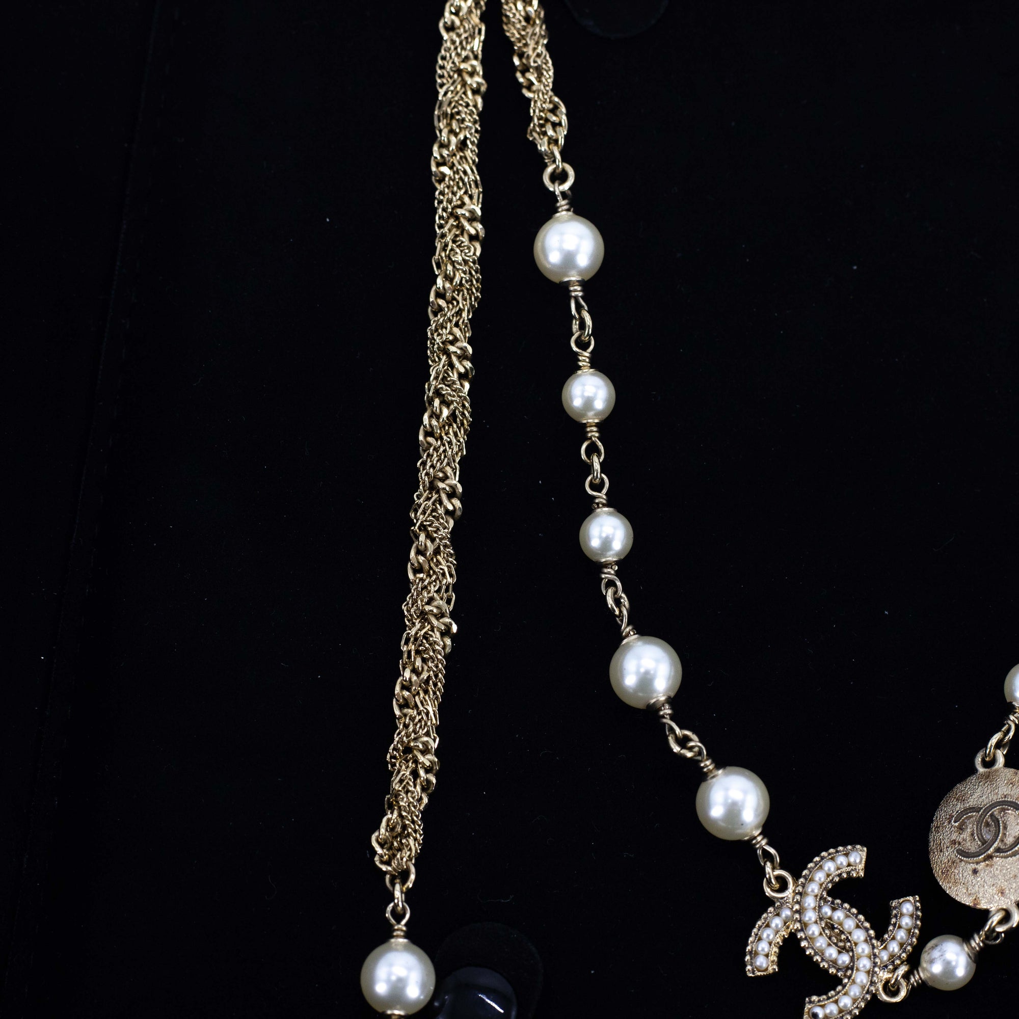 Buy PreOwned CHANEL CC Pearl Two Strand Gold Necklace
