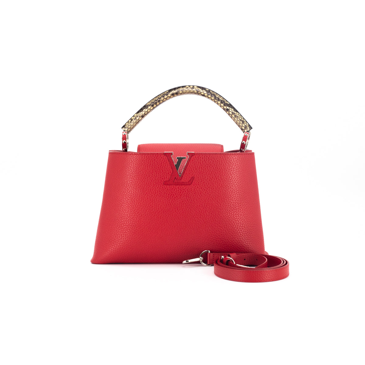 Capucines leather handbag Louis Vuitton Red in Leather - 34673496