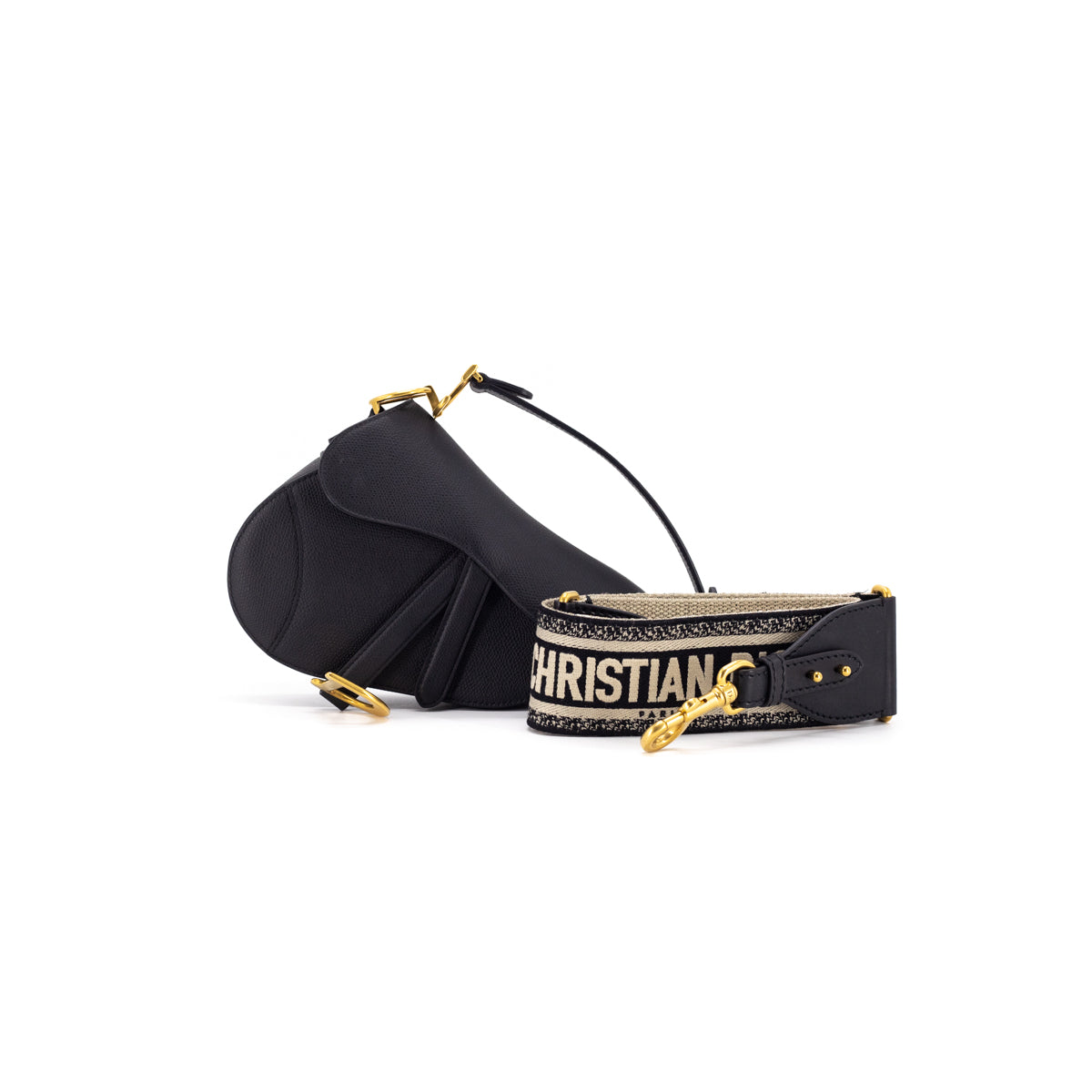 Christian Dior Saddle Bag Mini Grained Calfskin Leather Black  eBay