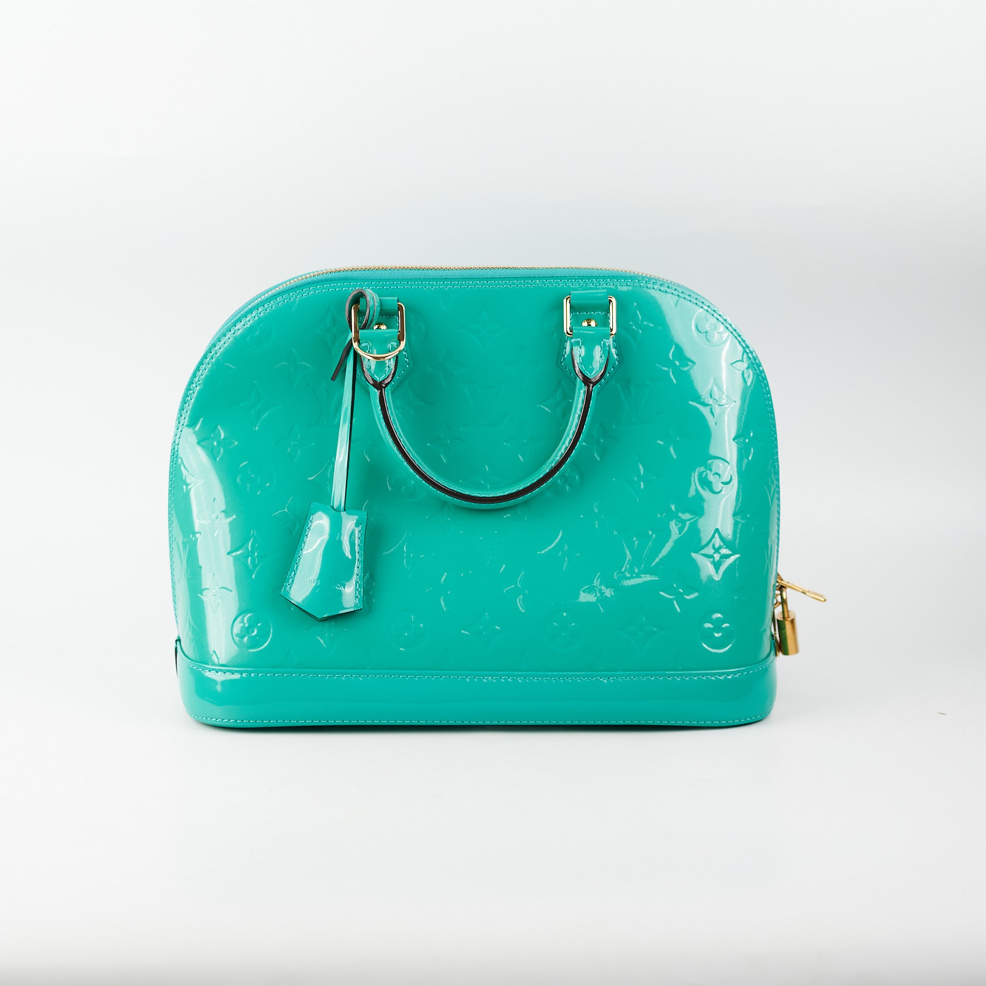 Louis Vuitton Alma PM Turquoise Vernis Bag - ShopperBoard