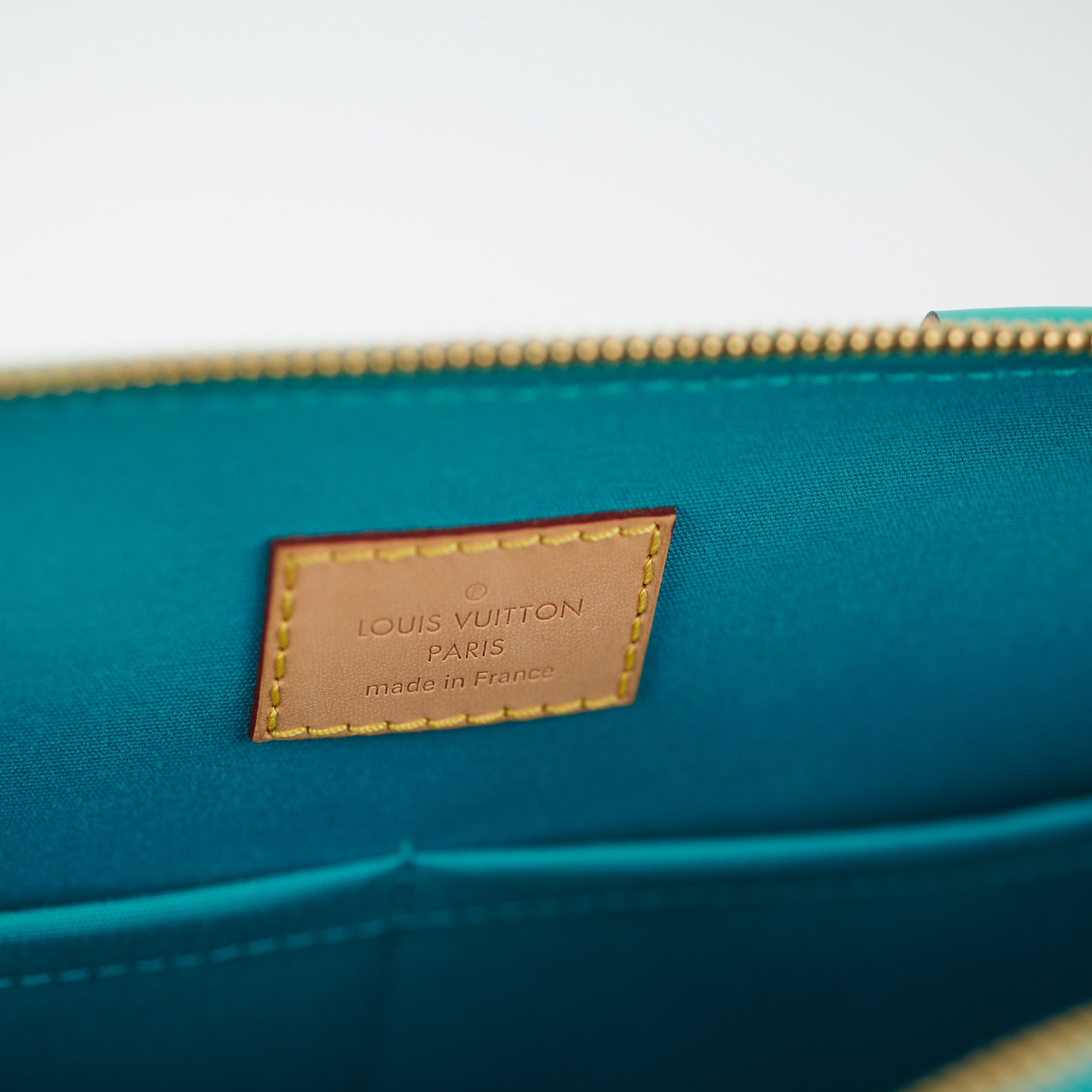 Louis Vuitton Alma PM Turquoise Vernis Bag - ShopperBoard