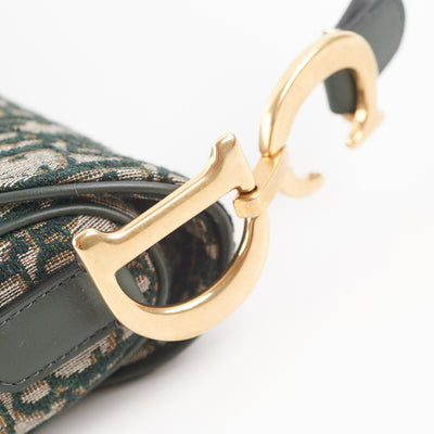 Dior Saddle Bag Oblique Green - THE PURSE AFFAIR