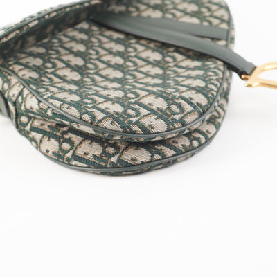 Dior Saddle Bag Oblique Green - THE PURSE AFFAIR