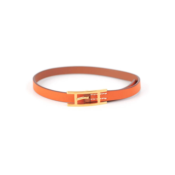 Hermes h store leather bracelet