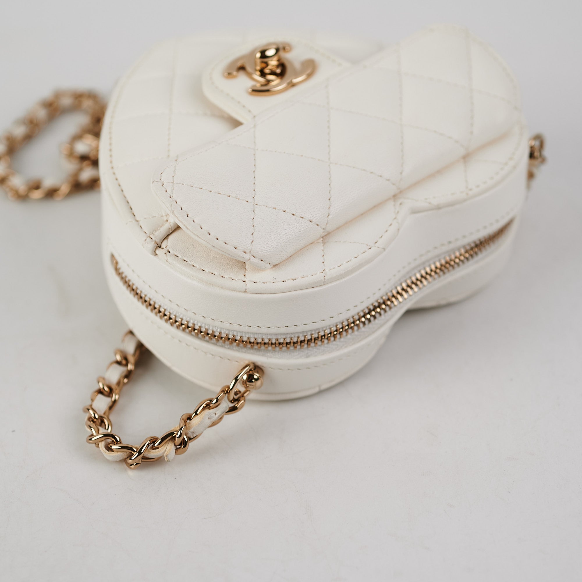 Chanel White Heart Bag - Designer WishBags