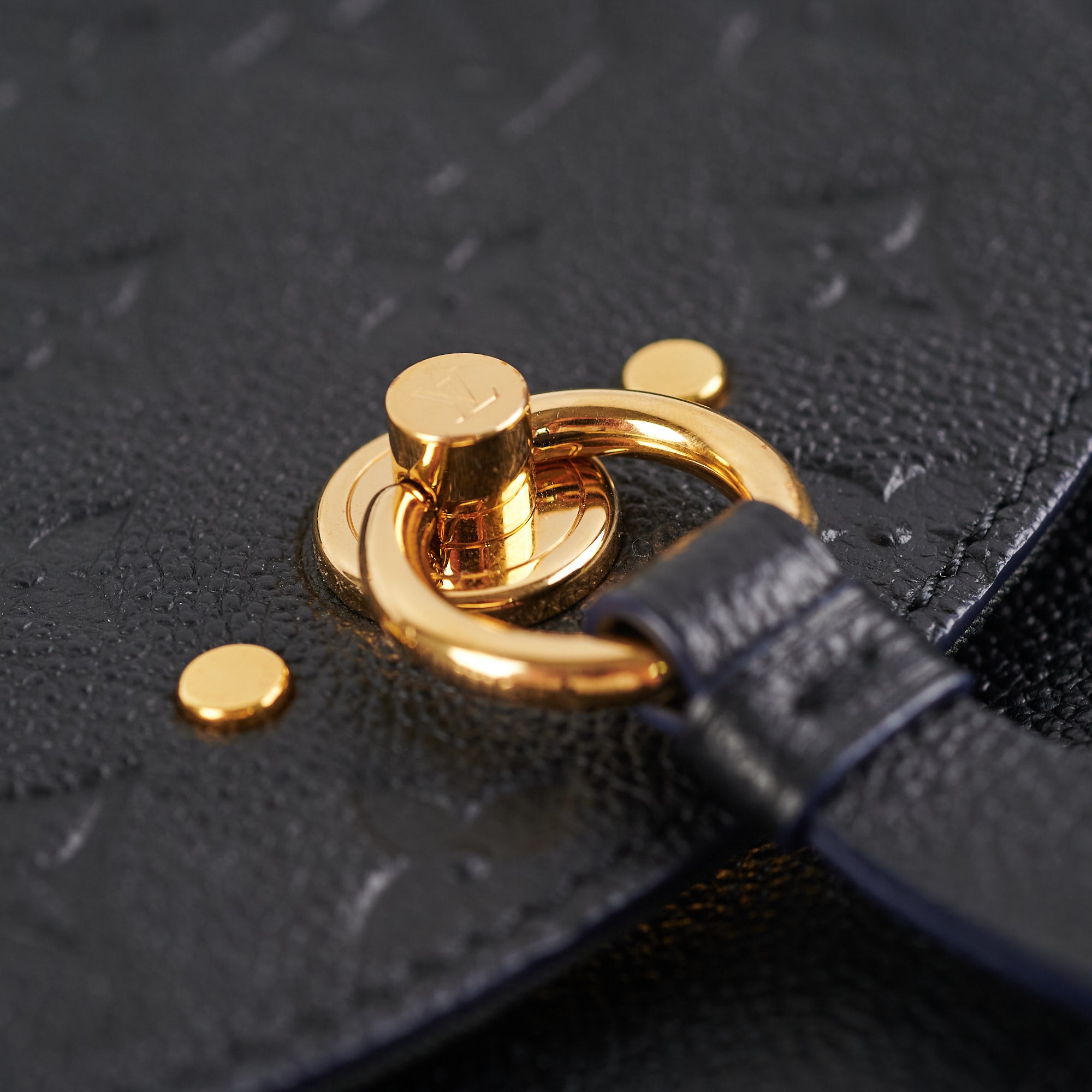 Louis Vuitton Navy Monogram Empreinte Blanche BB Gold Hardware