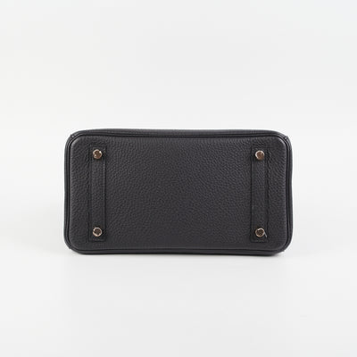 Birkin 25 leather handbag Hermès Black in Leather - 21214234