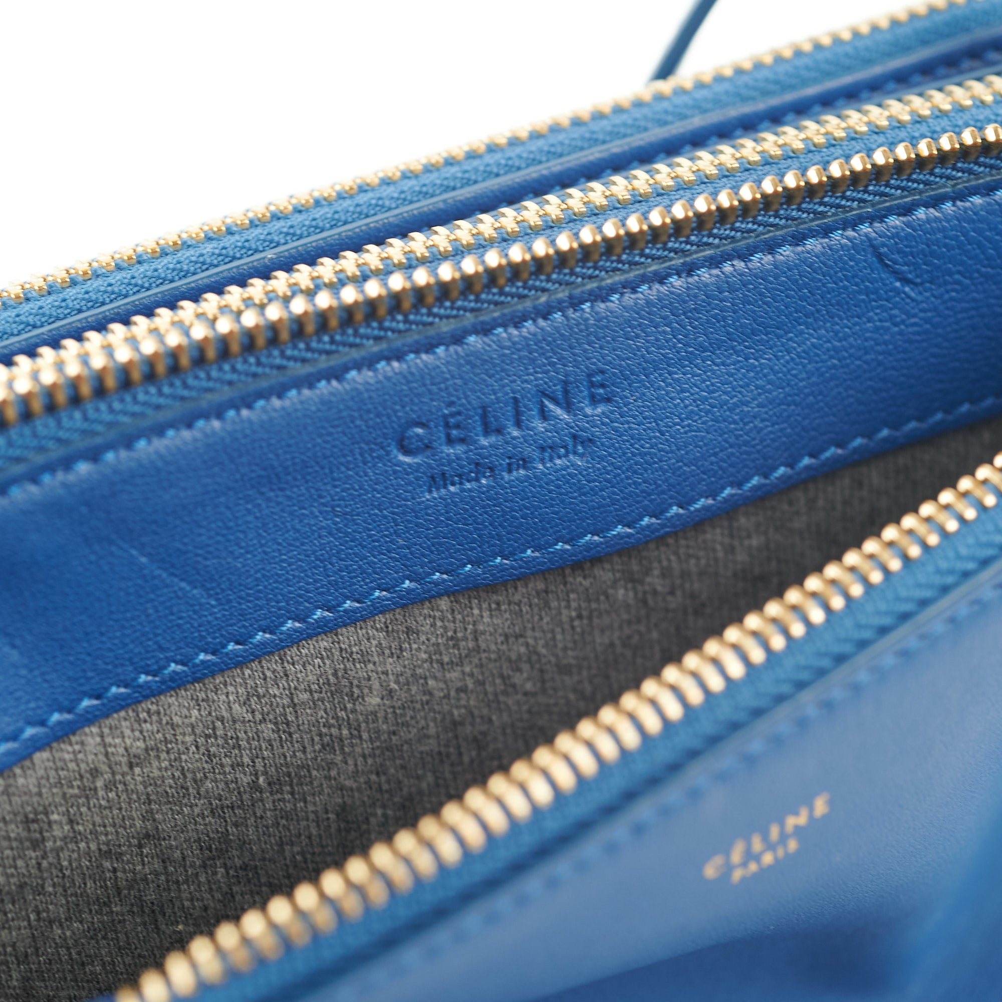 Celine Trio Crossbody Bag Leather Large Blue 2144292