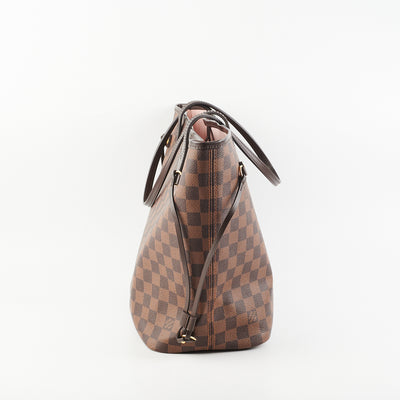 Louis Vuitton Neverfull MM Damier Ebene Rose Ballerine Interior - THE PURSE  AFFAIR