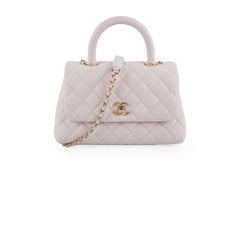 CHANEL Caviar Quilted Small Coco Handle Flap White 1271233