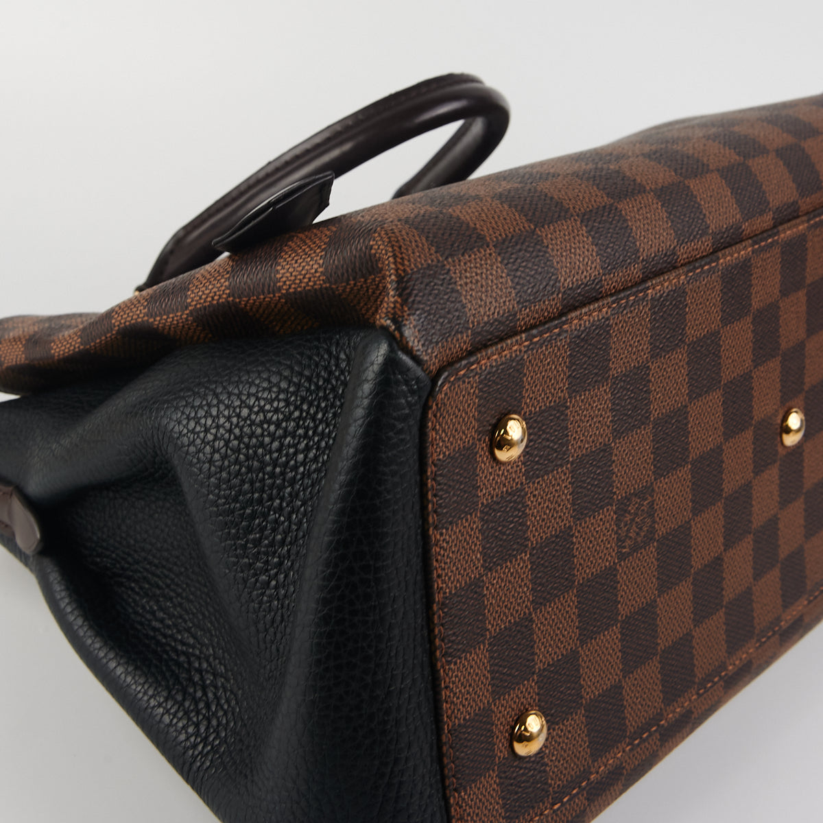 Brown Louis Vuitton Damier Ebene Shearling Normandy Bag – Designer Revival