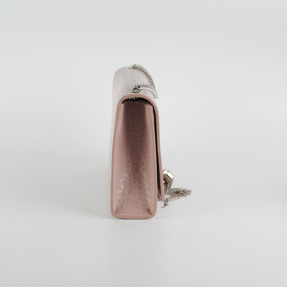 1000% AUTH! 🌸 Saint Laurent YSL Medium Kate Tassel Croc Embossed Nude Pink  Bag