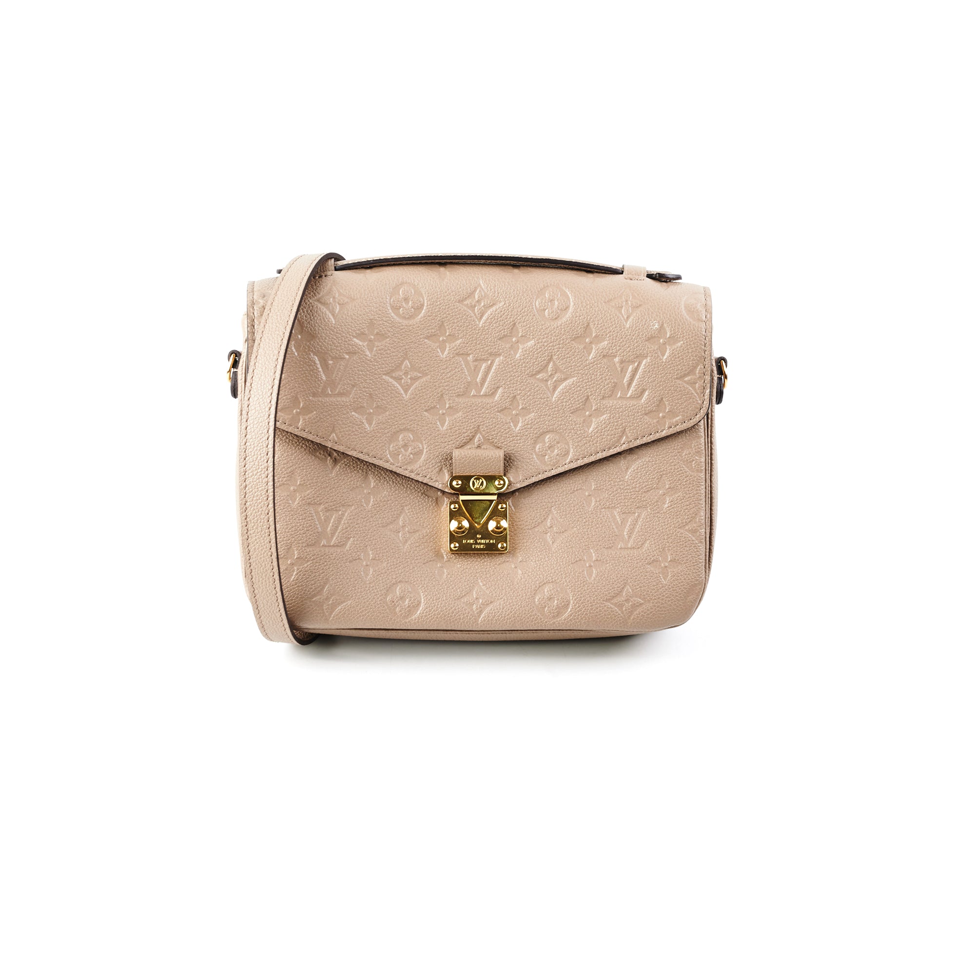 Louis Vuitton Pochette Metis Monogram Empreinte Beige Rose Creme in Grained  Leather with Gold-tone - US