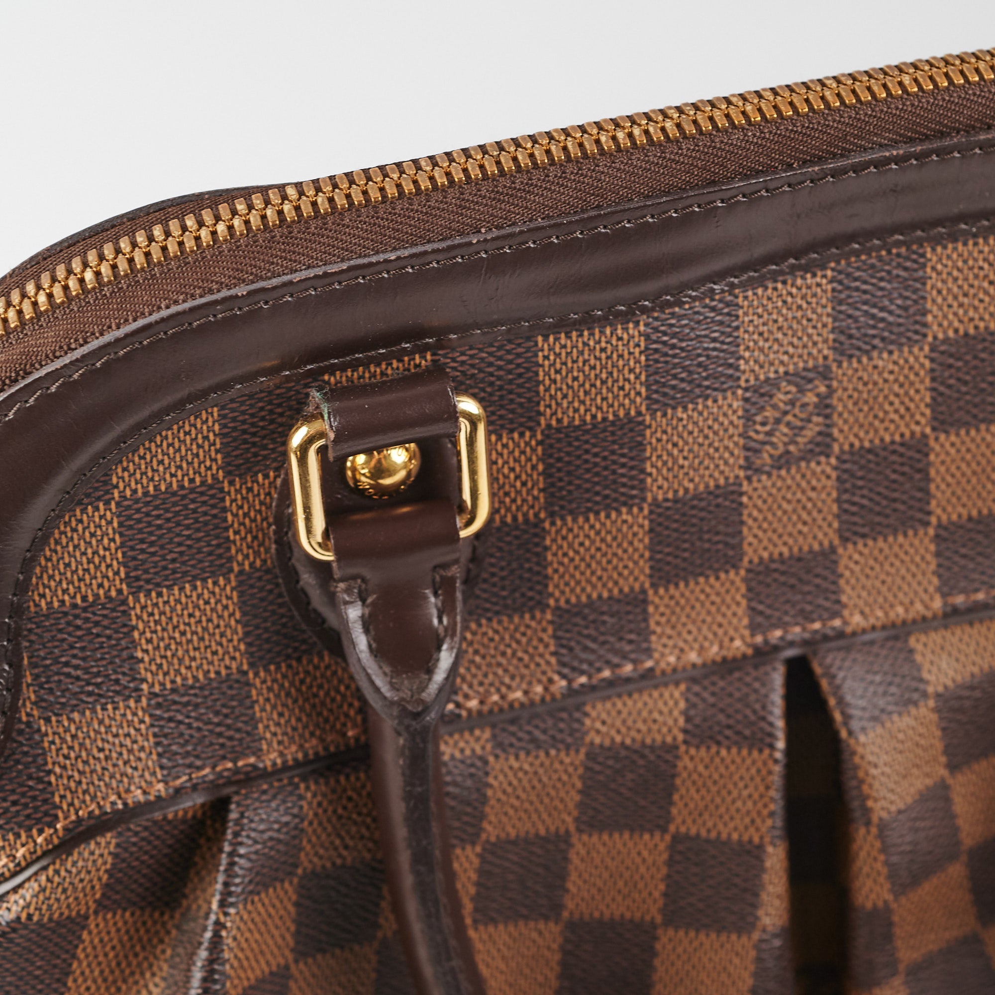 Louis Vuitton, Bags, Louis Vuitton Damier Ebene Trevi Pm Satchel Brown  Checkered Monogram