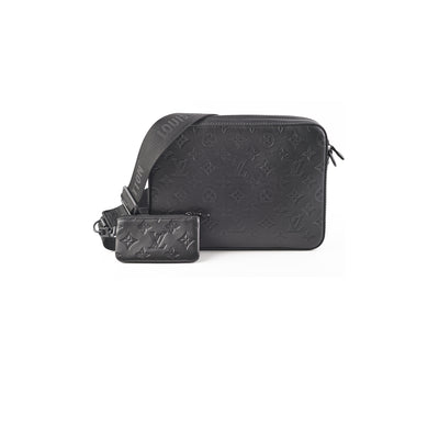Louis Vuitton, Bags, Louis Vuitton Duo Messenger Black Monogram Shadow  Leather Messenger Bag M69827