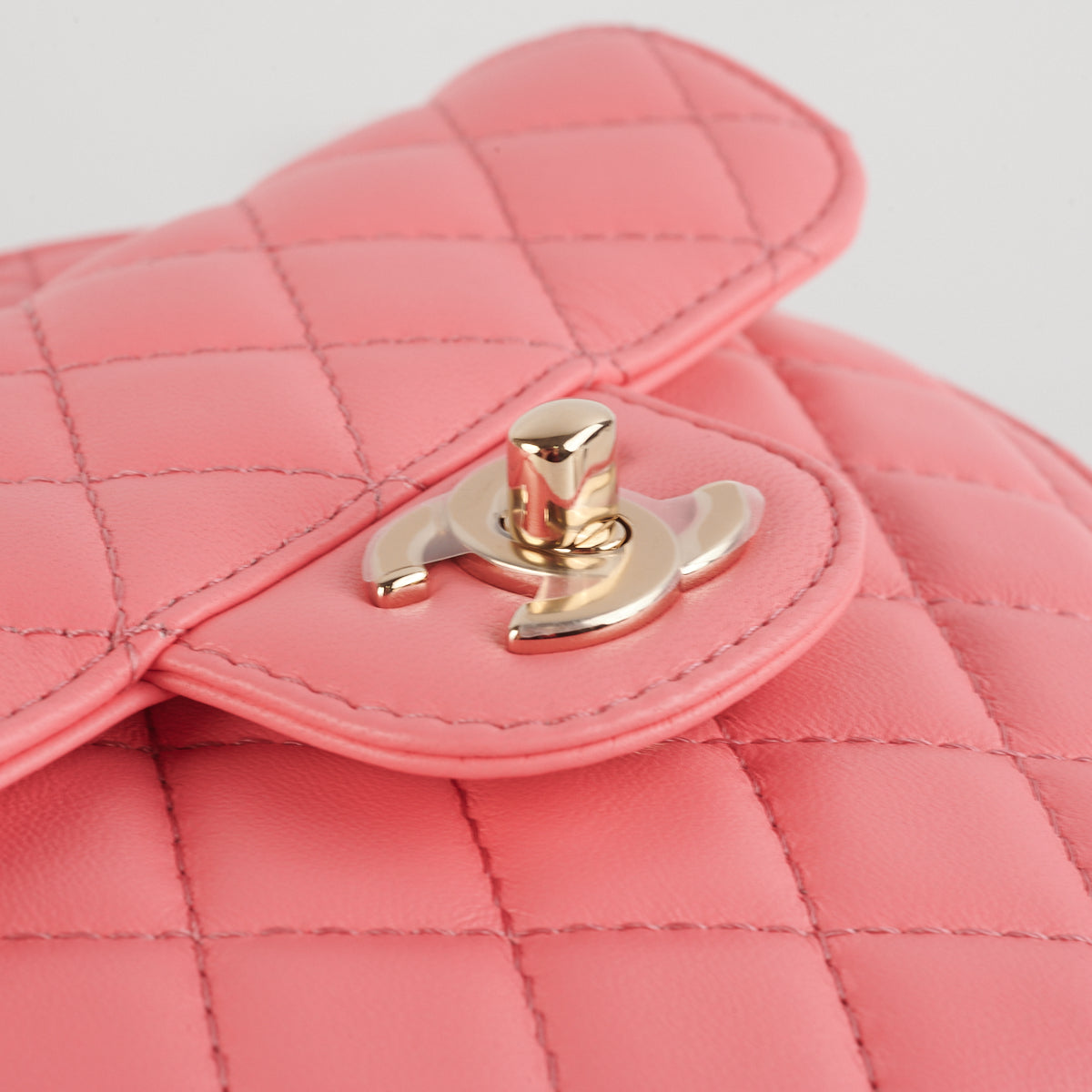 Chanel Pink Quilted Lambskin Large “In-Love” Heart Bag Pale Gold Hardware, 2022 (Very Good)