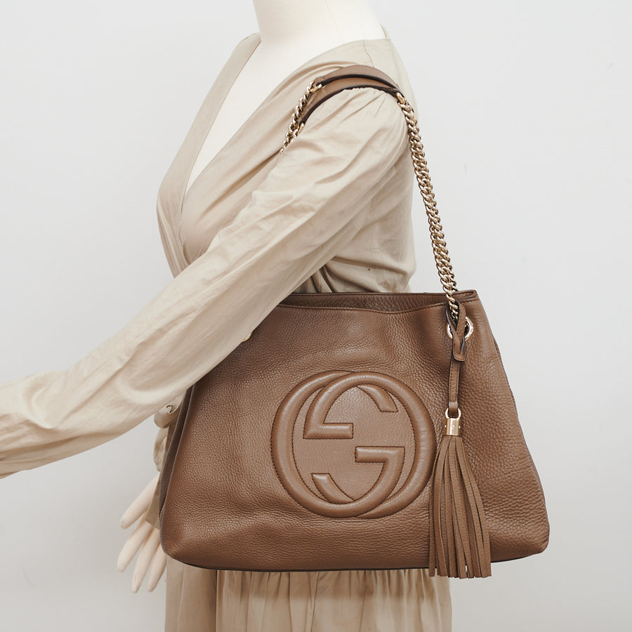 Gucci - Soho Disco Maple Brown Leather Crossbody Bag