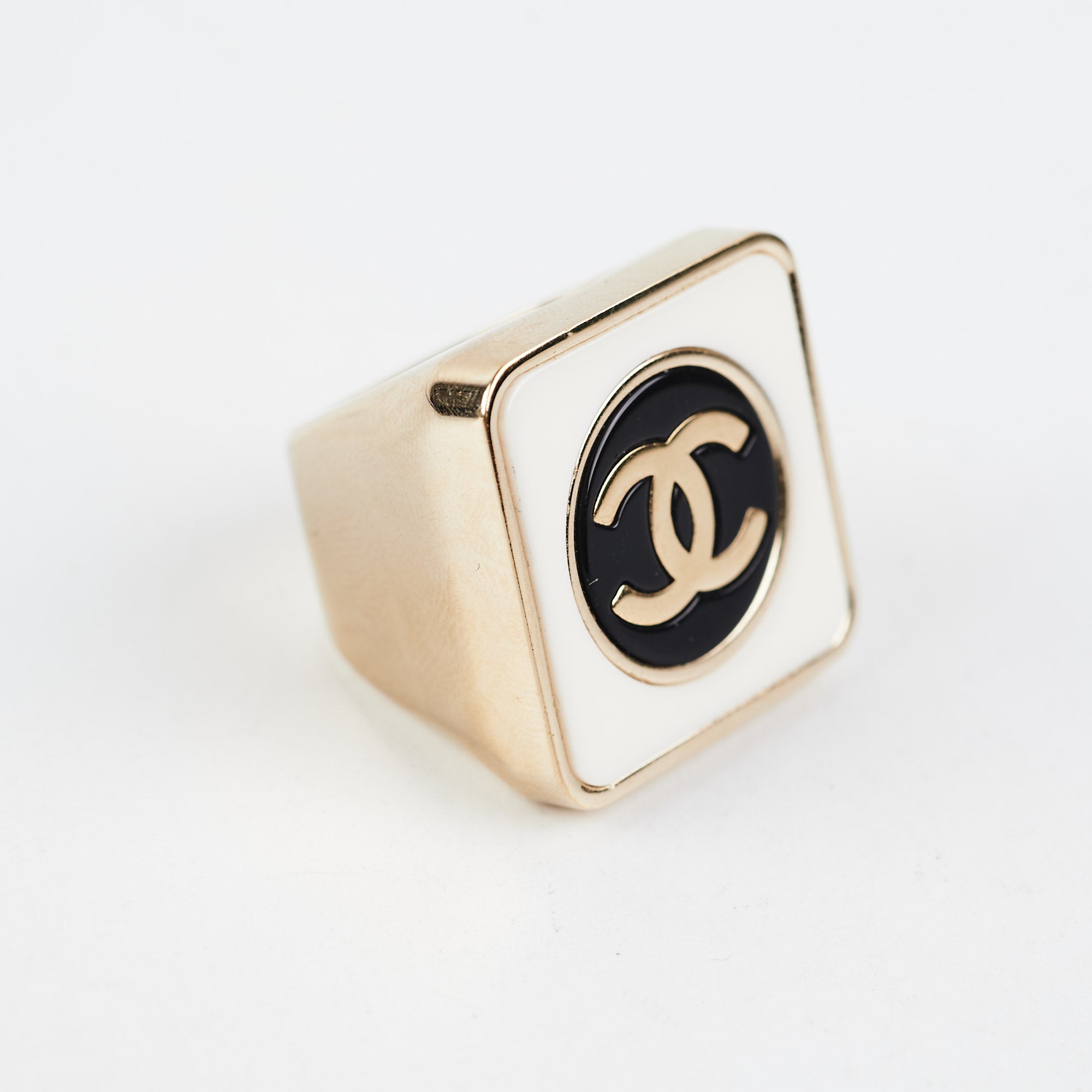 Auth Vintage CHANEL Logo Letter Bangle Bracelet wRhinestone CC Ring Gold  Used  eBay