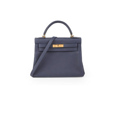 Hermes Kelly 28 Blue Nuit - D Stamp - THE PURSE AFFAIR