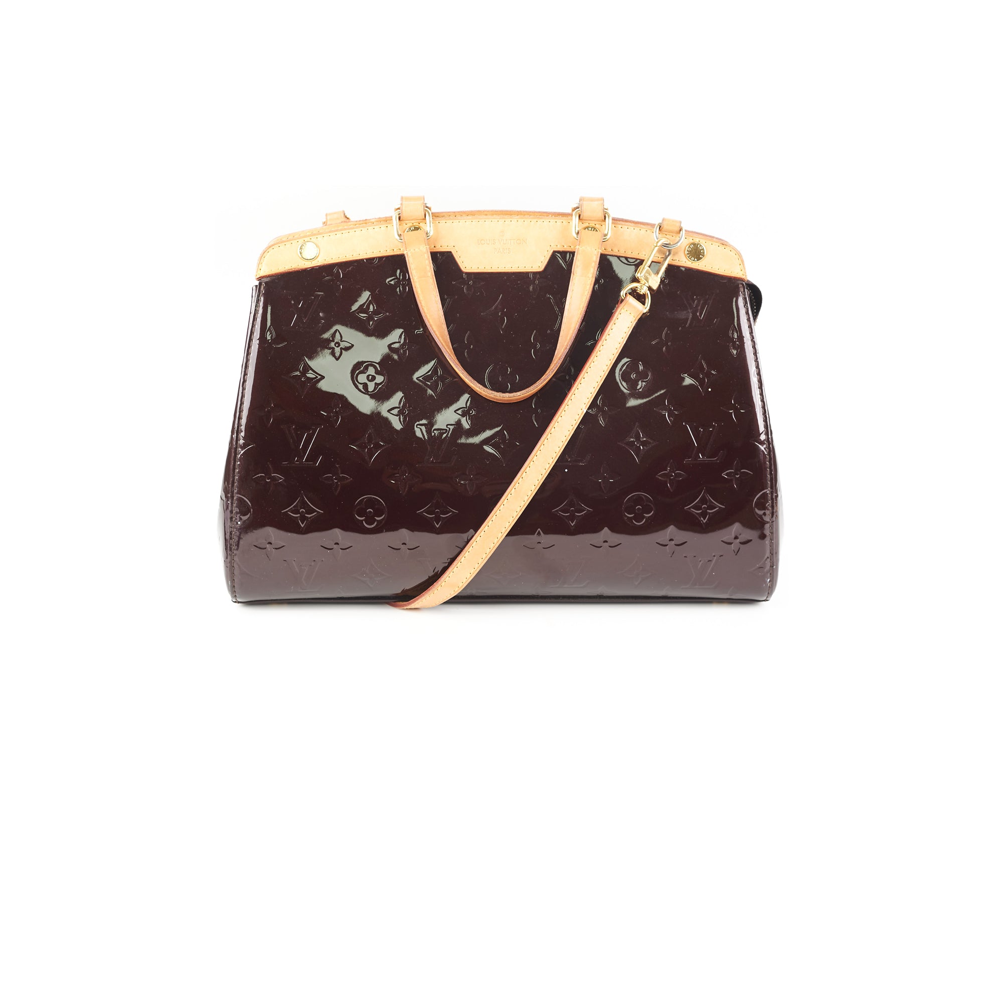 Louis Vuitton Brea MM, Vernis Monogram Leather Beige
