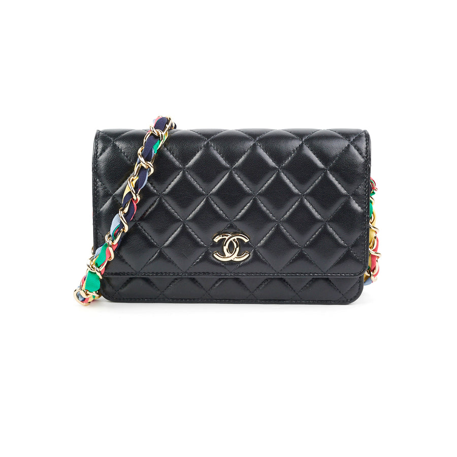 Chanel Book Wallet on Chain Quilted Lambskin Black