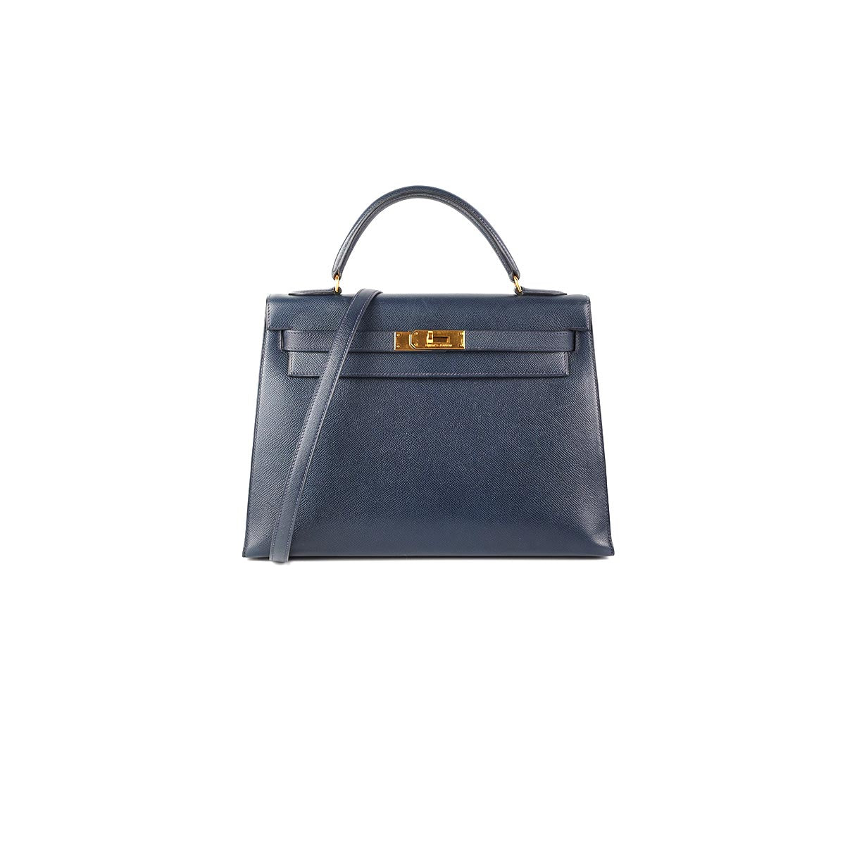 Hermes Kelly 32 Sellier, Bleu Nuit GHW, Epsom, Luxury, Bags