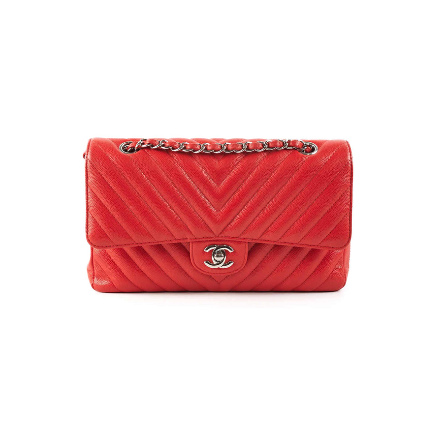Chanel Pre-owned Jumbo Chevron Classic Flap Shoulder Bag - Pink