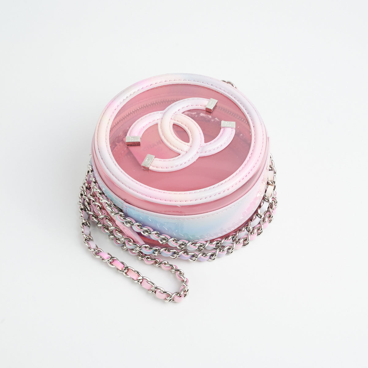 Chanel PVC Round Filigree Clutch on Chain Translucent Pink  THE PURSE  AFFAIR