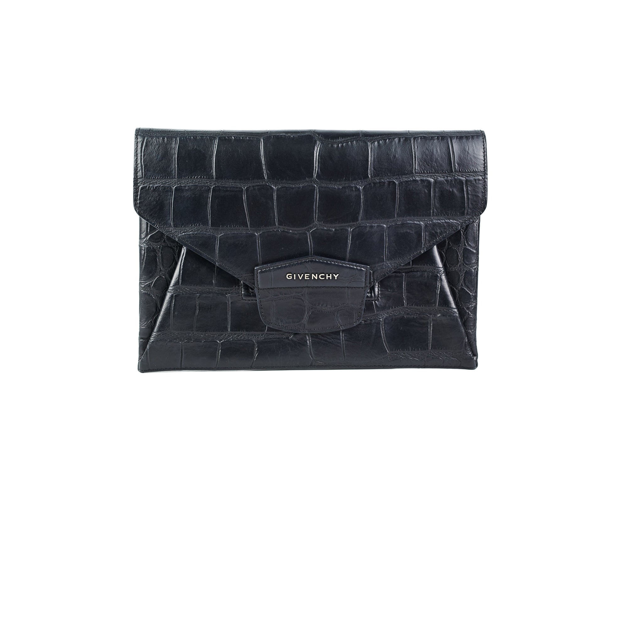 Givenchy Black Leather Envelope Antigona Clutch Givenchy