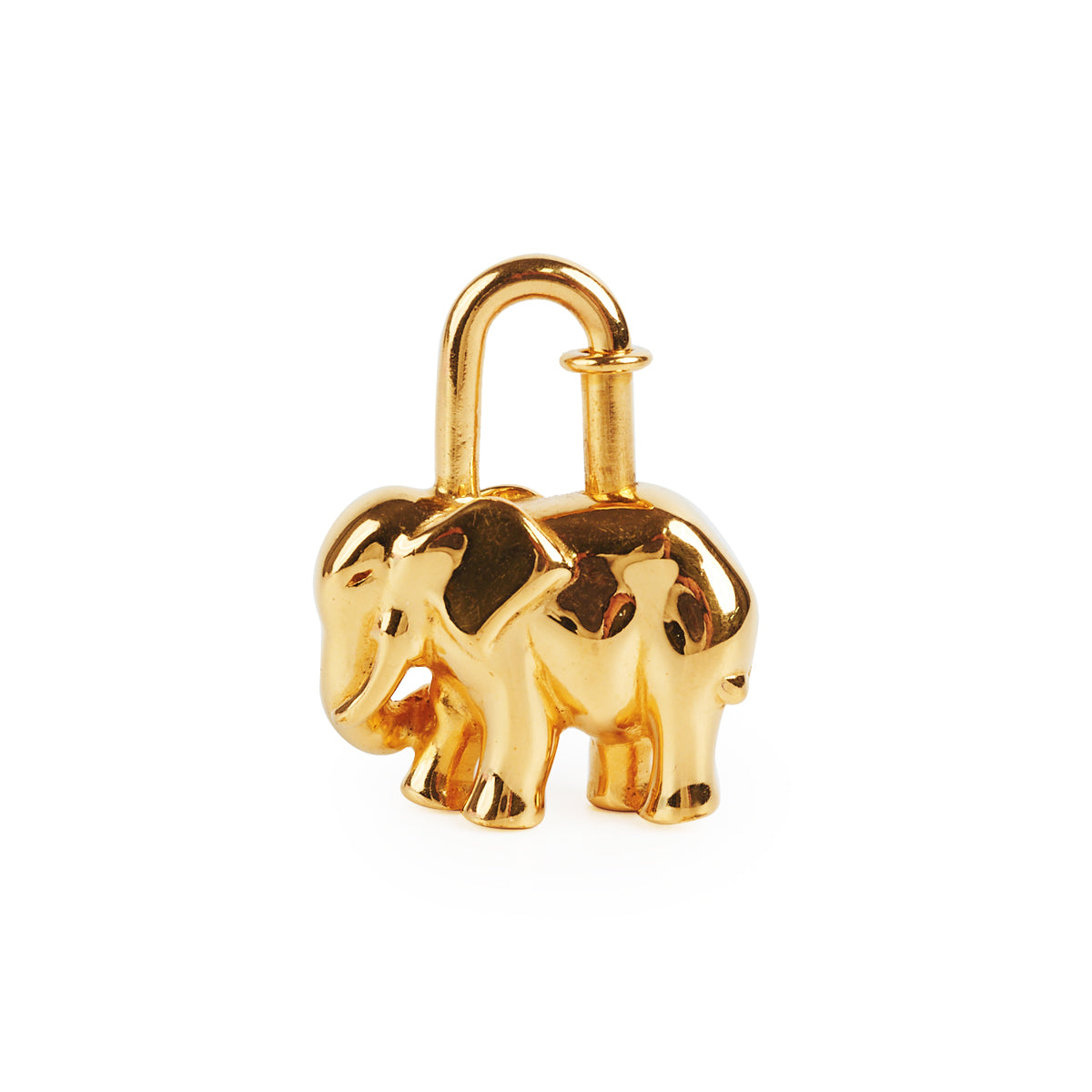 Hermes, Accessories, Hermes Elephant Cadena Padlock Bag Charm Gold Small  Good 5982